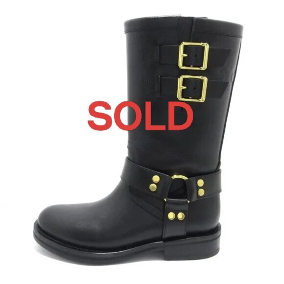 CELINE Mid Biker BootsBlack Leather - Women's Boots 638-032725